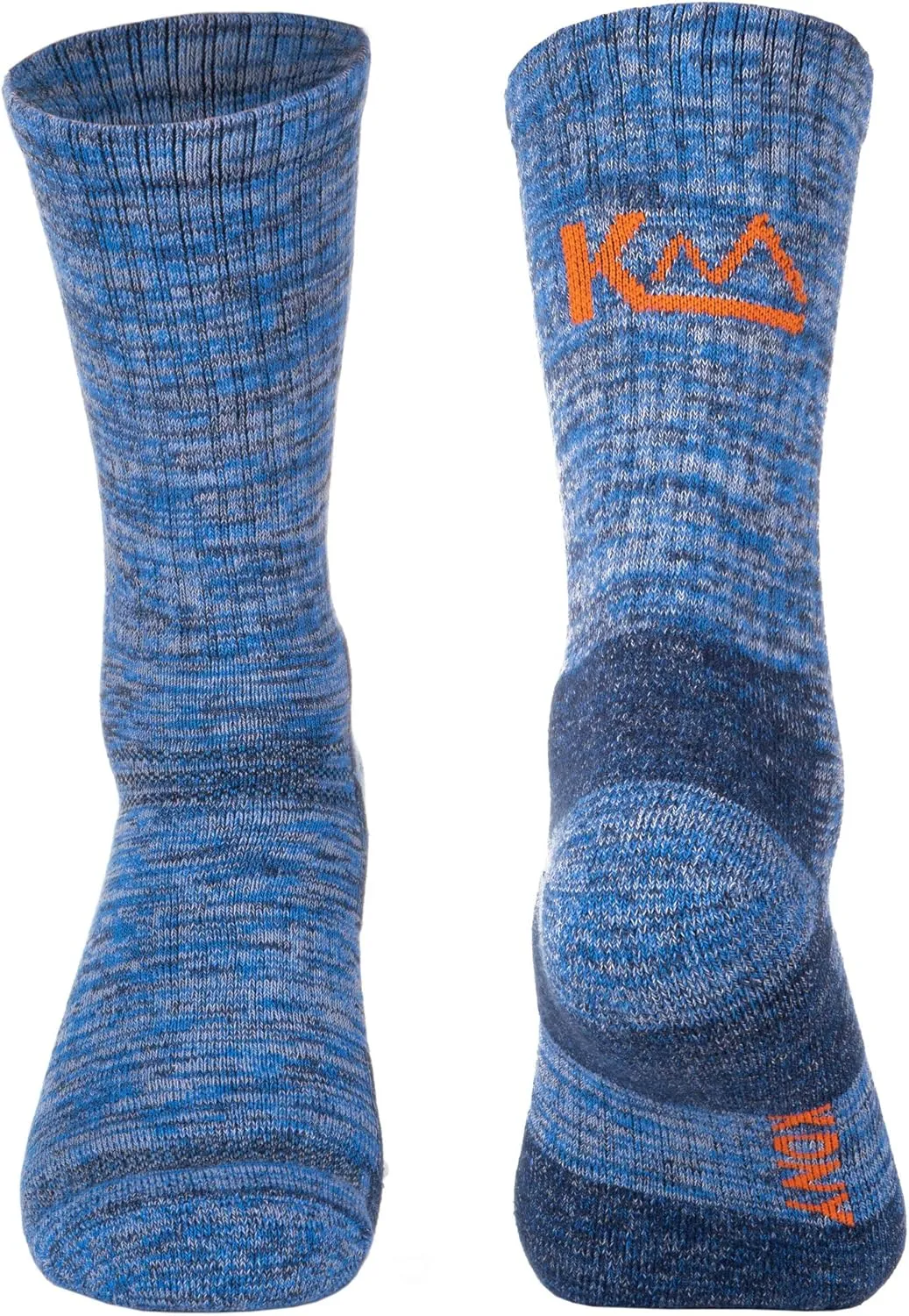 KONY Men's 5 Pairs Thick Cushion Hiking Walking Socks, Wicking Outdoor Sports Crew Socks