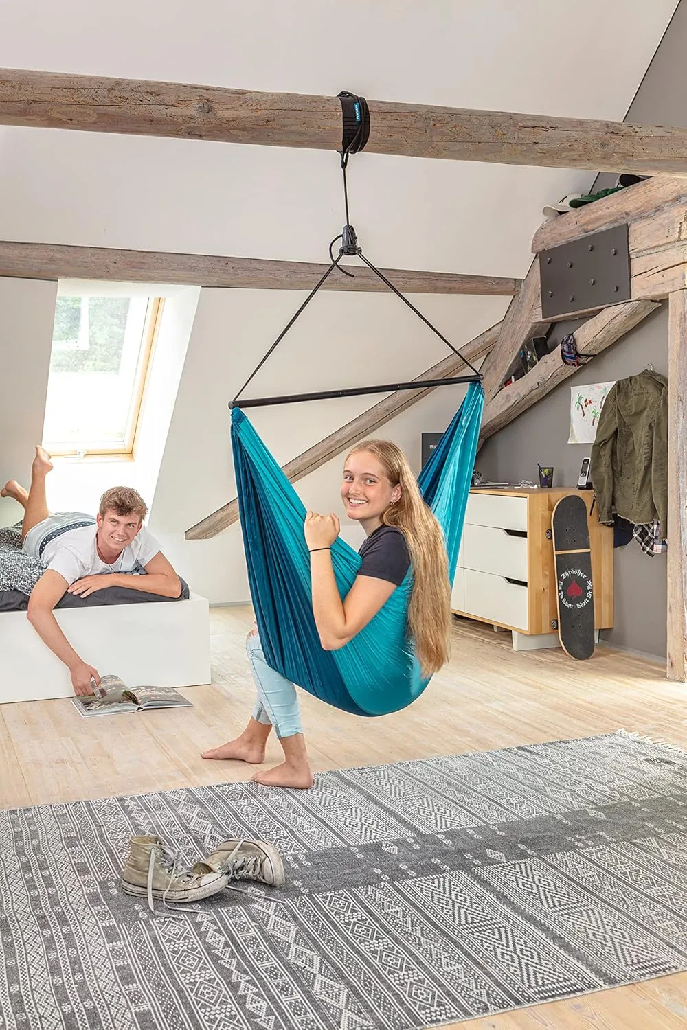 LA SIESTA ZunZun Travel Hammock Chair with Easy-Adjust Suspension, Lightweight, Portable, Outdoor Relaxation, Featuring Breathable Nylon Fabric, Max 265 Lbs, River