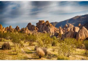 Laeacco Dusk Gobi Desert Scenery Backdrop 10x8ft Setting Sun Weathered Sandstone Rock Climate Mountains Landscape Backdrop Nature Scenery Background Birthday Party Wedding Photo Studio Prop Wallpaper