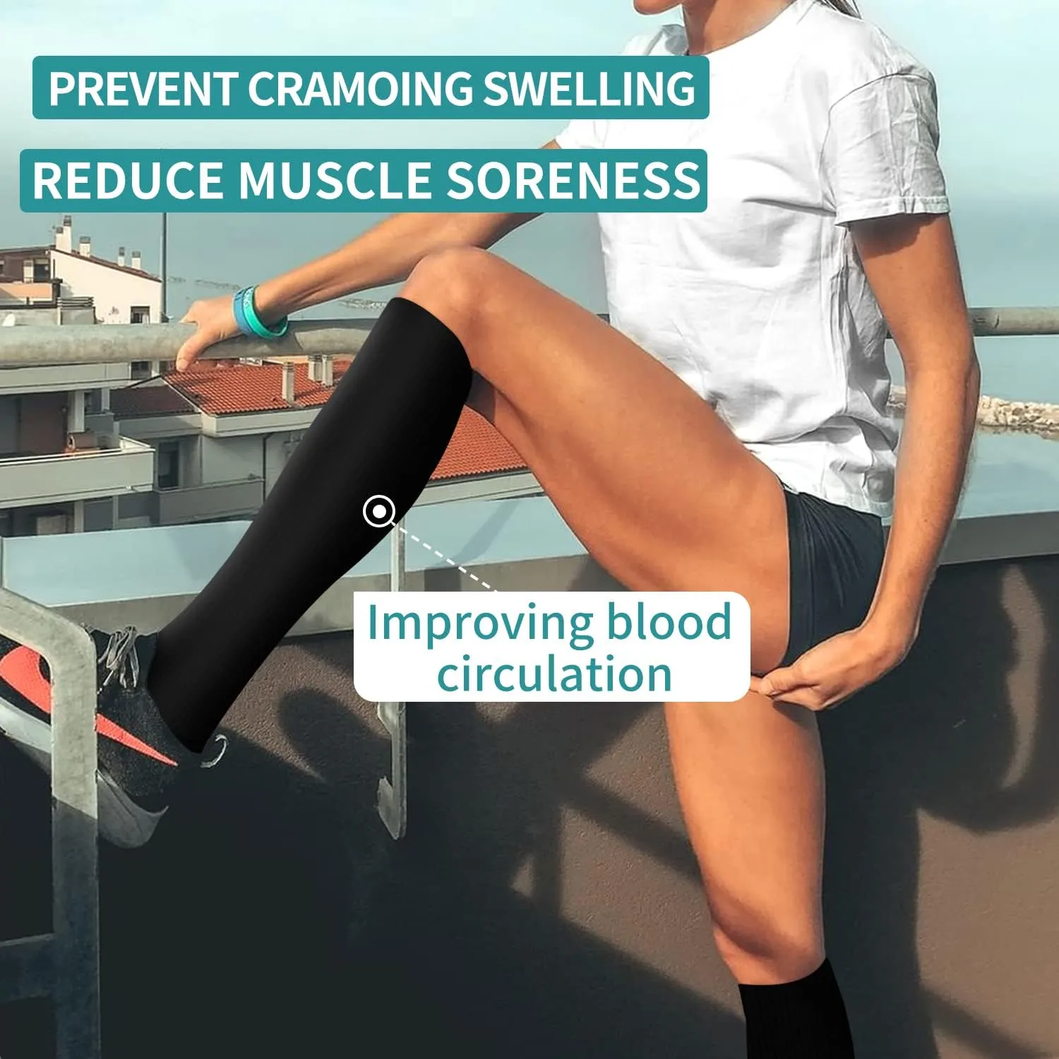 Laite Hebe Compression Socks for Women & Men Circulation(6 pairs)-Graduated Supports Socks for Running, Athletic Sports