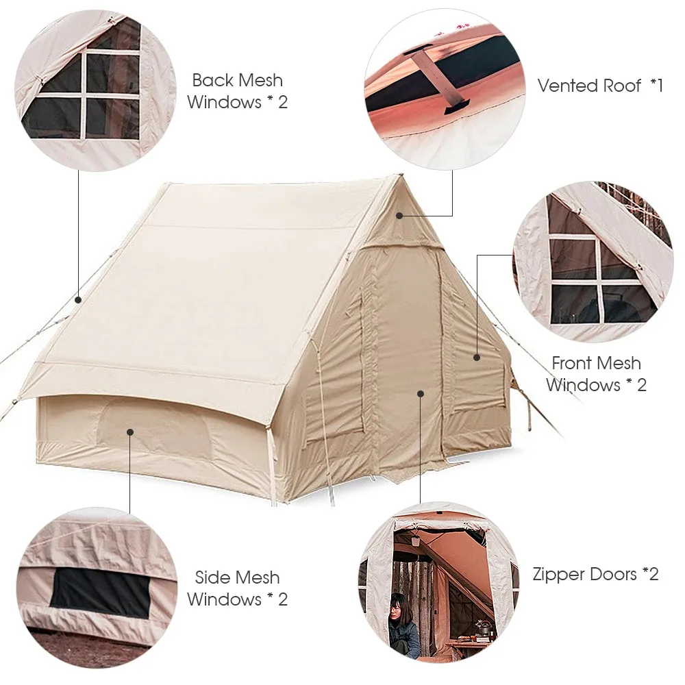 Large Camping Tent Waterproof Inflatable Tent House - 10 Person Family Tent for Hiking, Camping, Backpacking, Beach
