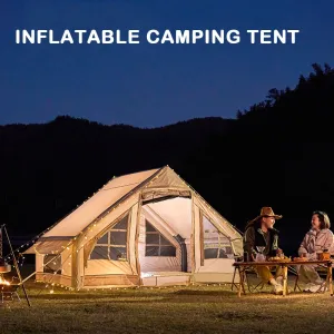 Large Camping Tent Waterproof Inflatable Tent House - 10 Person Family Tent for Hiking, Camping, Backpacking, Beach