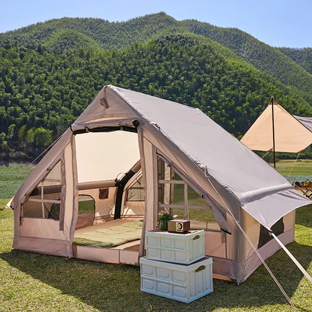 Large Camping Tent Waterproof Inflatable Tent House - 10 Person Family Tent for Hiking, Camping, Backpacking, Beach