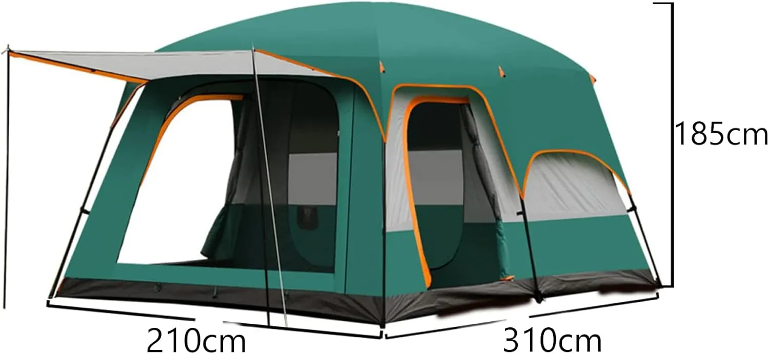 Large Two-Room Family Tent - Waterproof Tent - Camping Tent,with Aluminum Poles, Easy Set-Up for Outdoor, Hiking, Glamping Lightweight Camping Tent