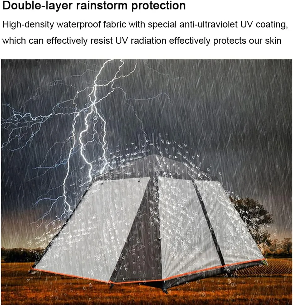 Large Two-Room Family Tent - Waterproof Tent - Camping Tent,with Aluminum Poles, Easy Set-Up for Outdoor, Hiking, Glamping Lightweight Camping Tent