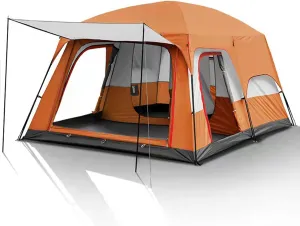 Large Two-Room Family Tent - Waterproof Tent - Camping Tent,with Aluminum Poles, Easy Set-Up for Outdoor, Hiking, Glamping Lightweight Camping Tent