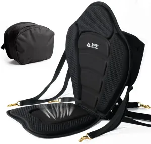 Leader Accessories Kayak Seats Paddle Board Seat Universal Padded Canoe SUP Seat with Back Support - Deluxe Kayak Chair Seat Cushion with Storage Bag