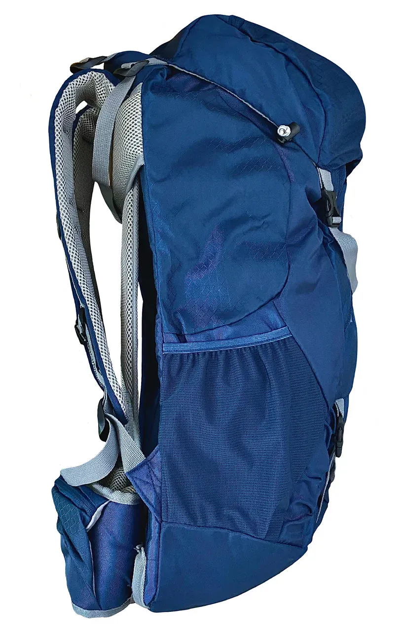 Ledge Kinetic 60 Liter Hiking Backpack (Blue)