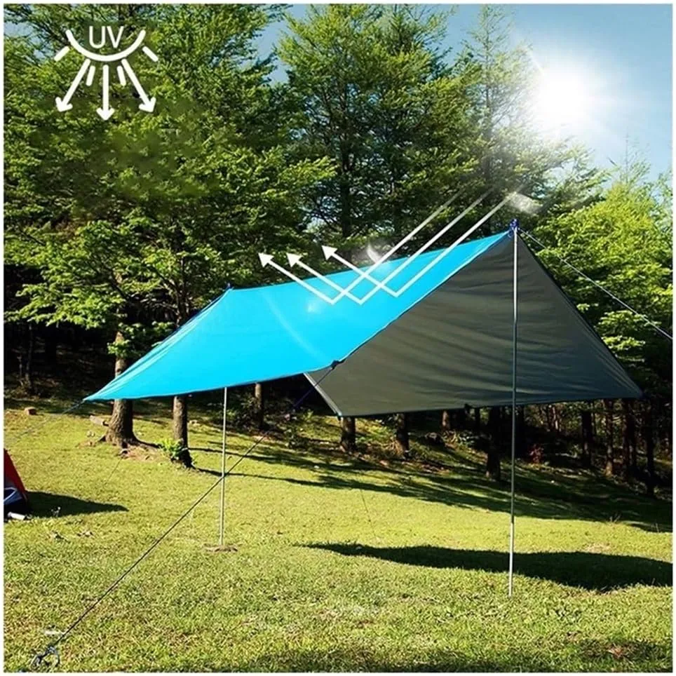 LeosHi Tent Tarp Rain Sun Shade Hammocks Shelter Camping Picnic Awning Cover Waterproof Out Hiking Accessories(Gray), 140 X 200 CM