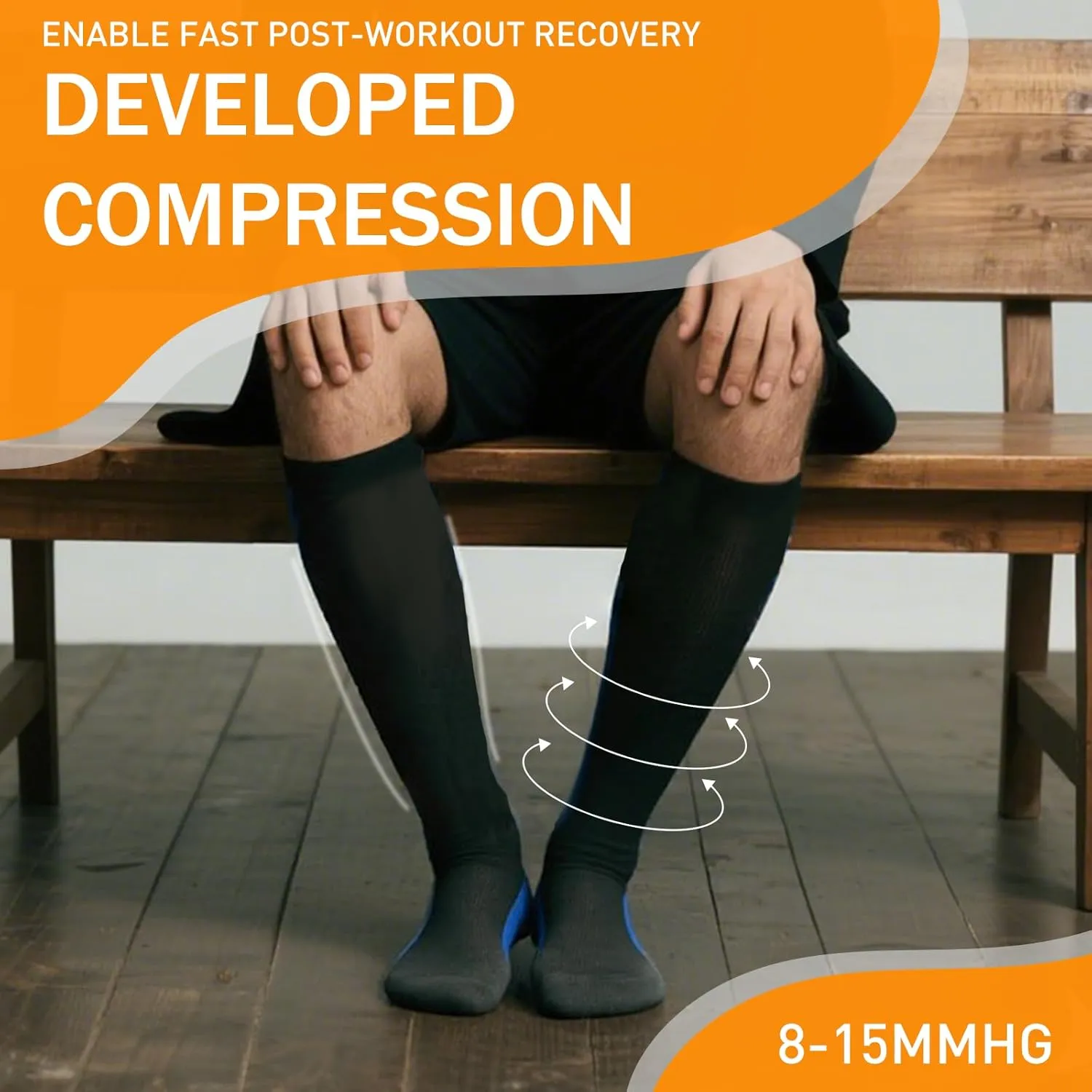 Les Kinberly Compression Socks Cushion Anti-Blister Moisture Wicking Athletic Basketball Running Hiking Socks 3 Pairs