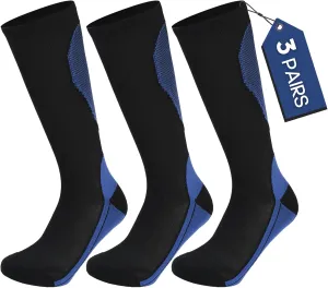 Les Kinberly Compression Socks Cushion Anti-Blister Moisture Wicking Athletic Basketball Running Hiking Socks 3 Pairs