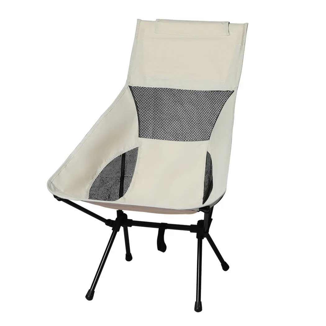 Levede Camping Chair Folding Outdoor Large Beige-WA_Metro