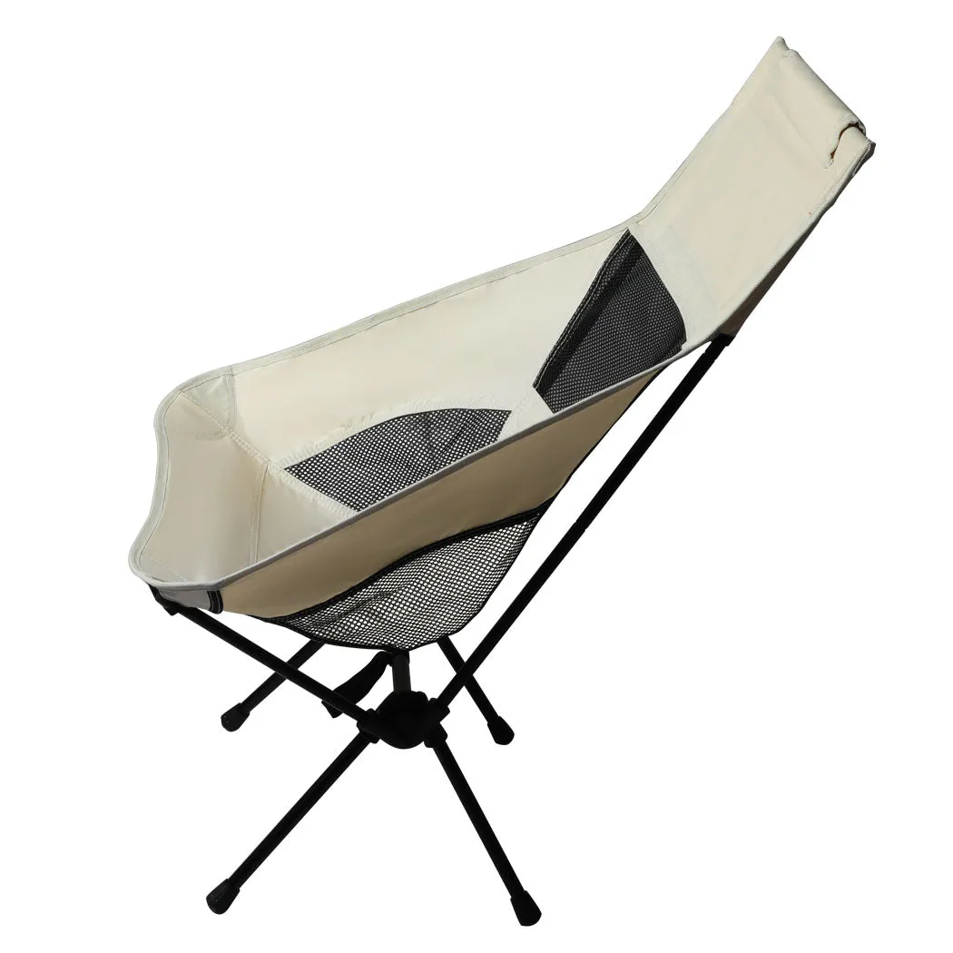 Levede Camping Chair Folding Outdoor Large Beige-WA_Metro