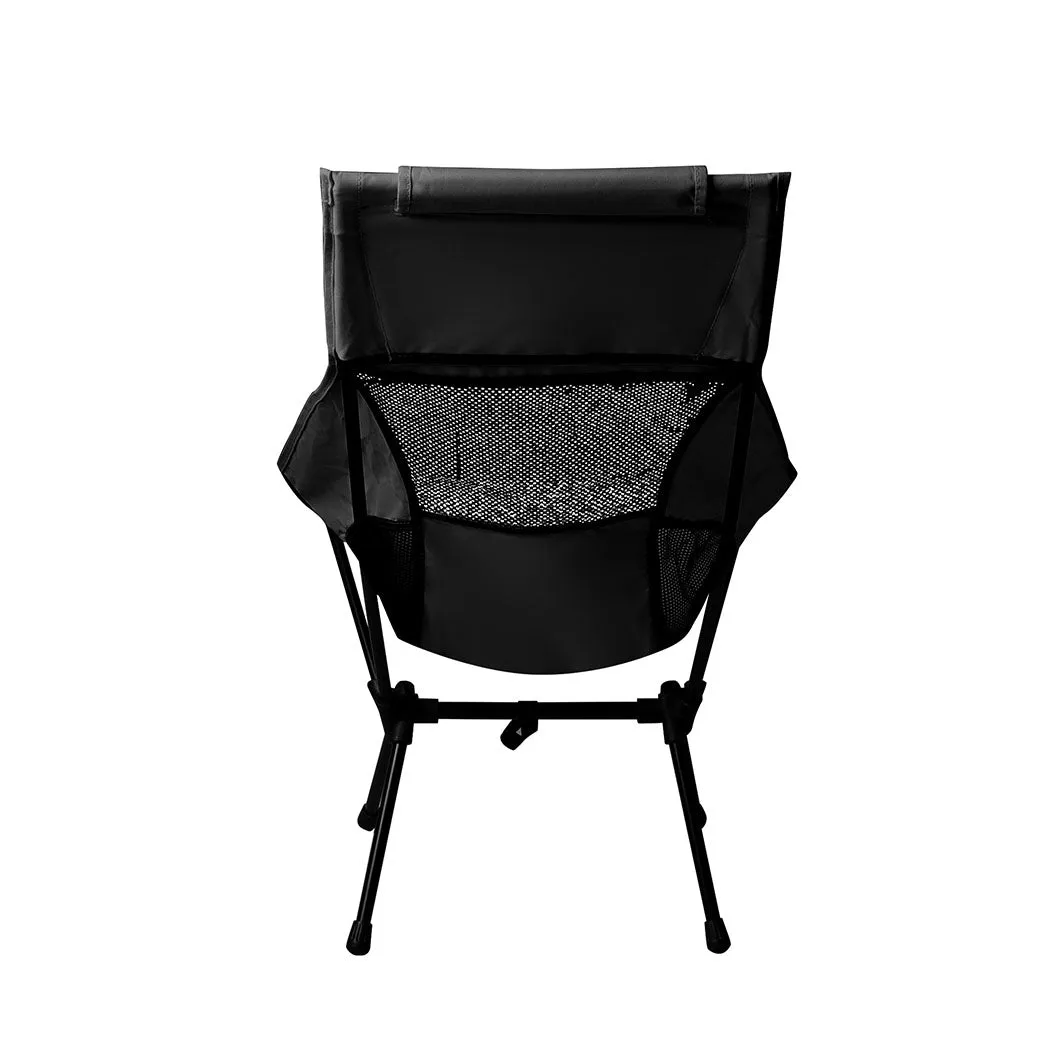 Levede Camping Chair Folding Outdoor Large Black-VIC_Rural