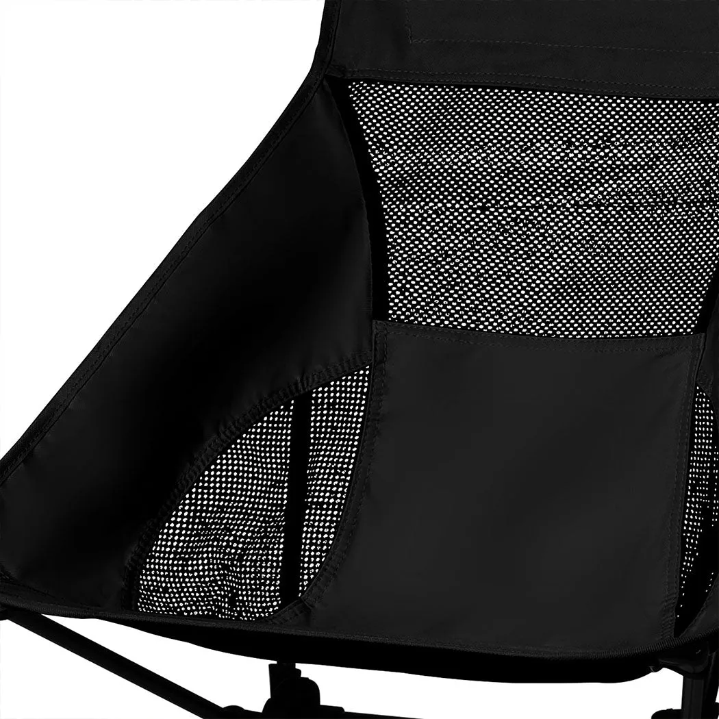 Levede Camping Chair Folding Outdoor Large Black-VIC_Rural