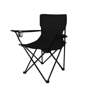 Levede Camping Chairs Folding Arm Foldable Black-SA_Metro
