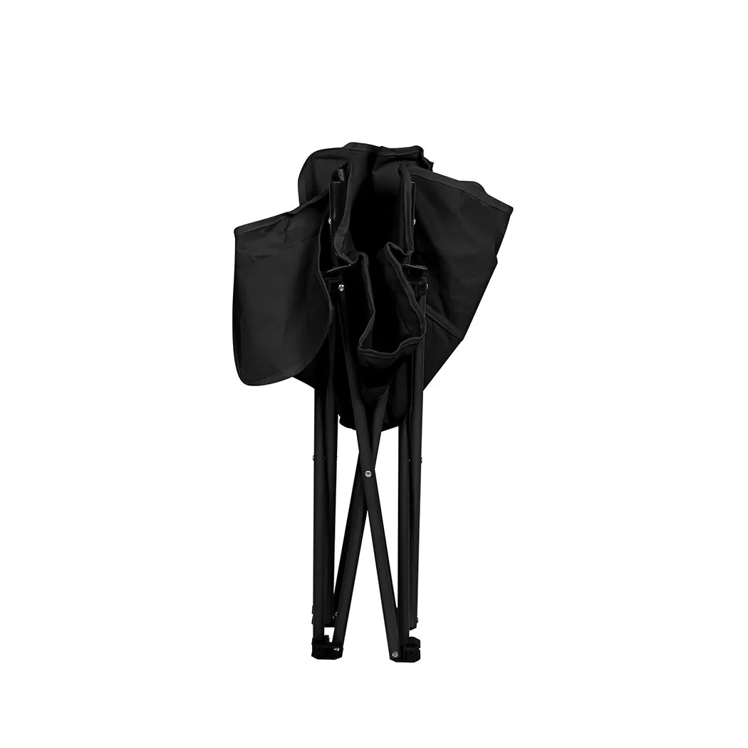 Levede Folding Camping Moon Chair Lightweight Black-TAS_Rural