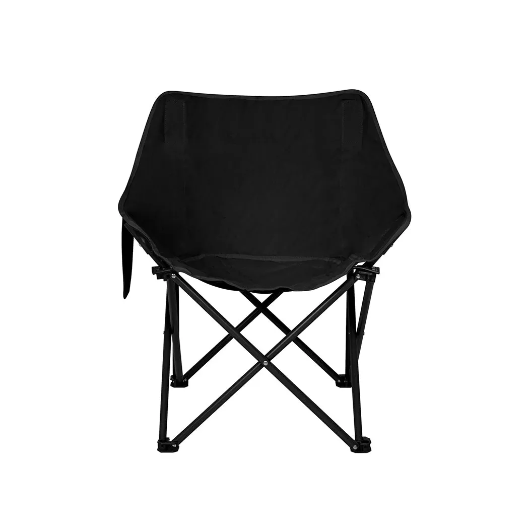Levede Folding Camping Moon Chair Lightweight Black-TAS_Rural