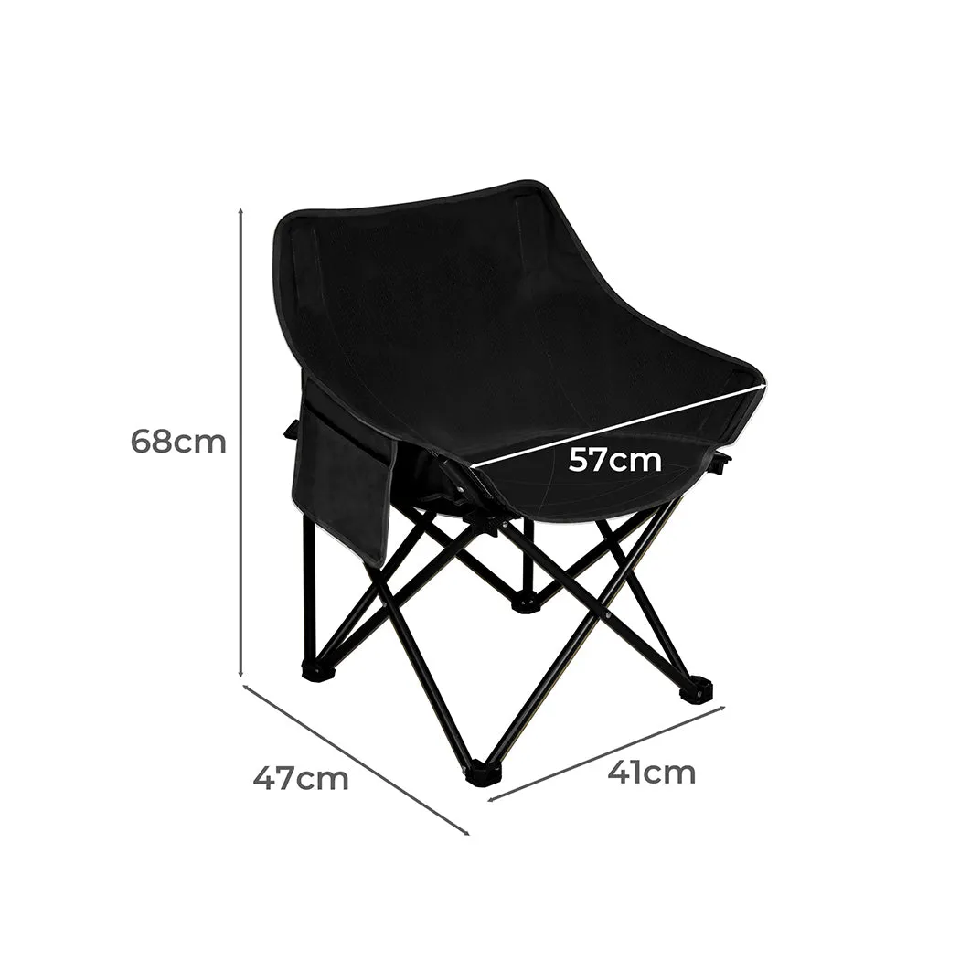 Levede Folding Camping Moon Chair Lightweight Black-TAS_Rural
