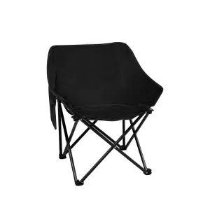 Levede Folding Camping Moon Chair Lightweight Black-TAS_Rural