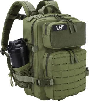 LHI Tactical Military Backpack for Men 25L/45L Large Molle Army Assault Pack 3 Day Hiking Rucksack With Bottle Holder