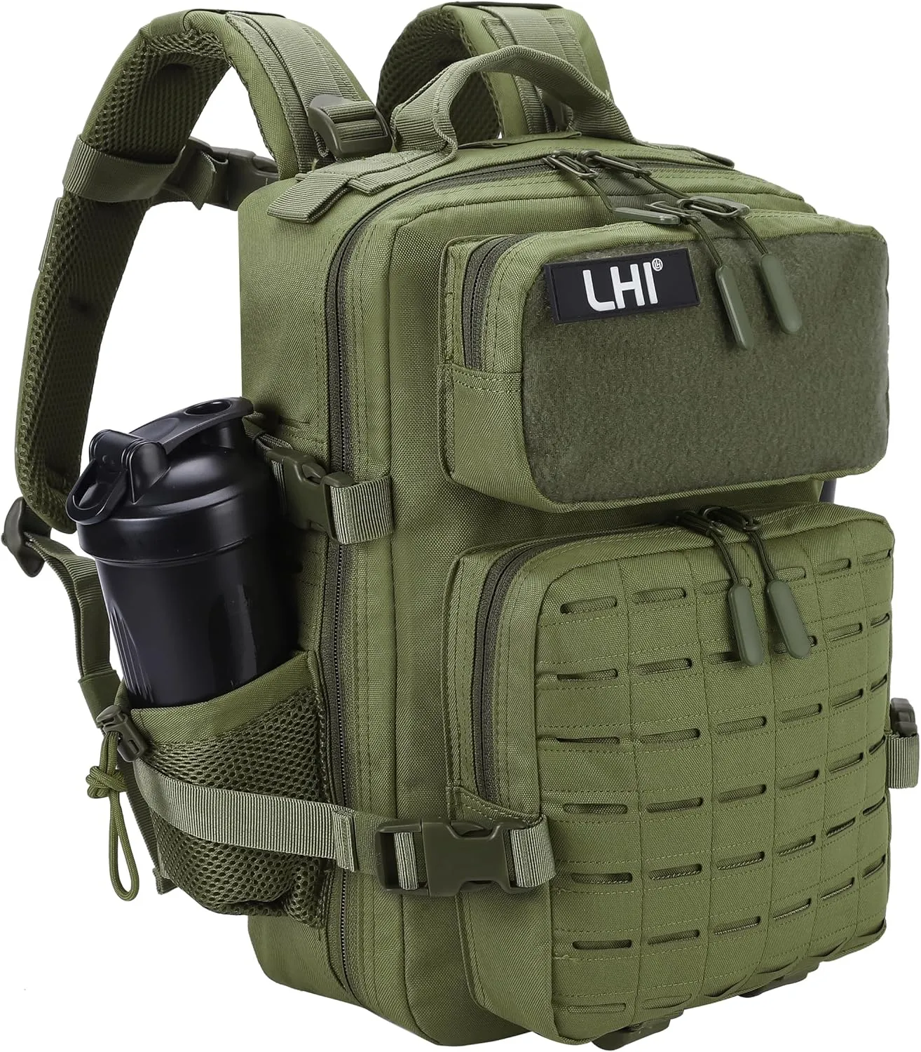 LHI Tactical Military Backpack for Men 25L/45L Large Molle Army Assault Pack 3 Day Hiking Rucksack With Bottle Holder