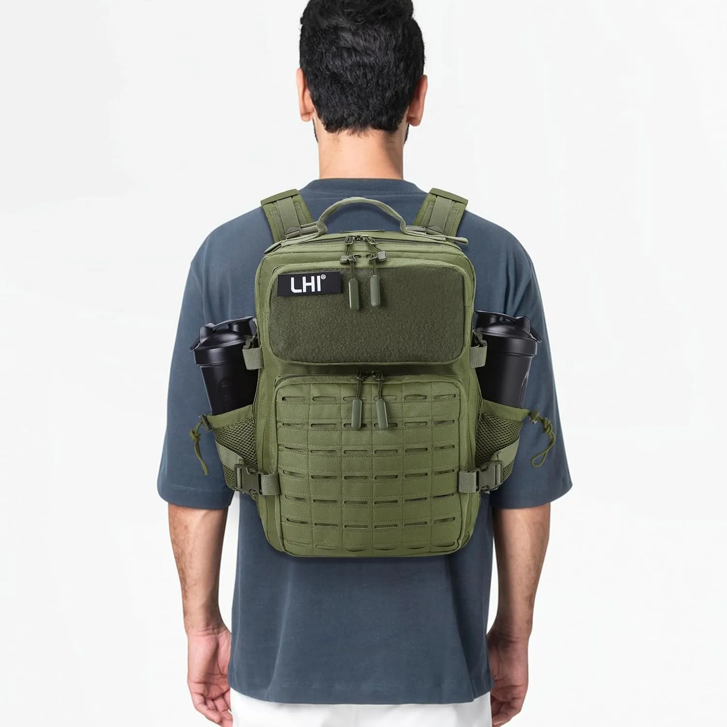 LHI Tactical Military Backpack for Men 25L/45L Large Molle Army Assault Pack 3 Day Hiking Rucksack With Bottle Holder