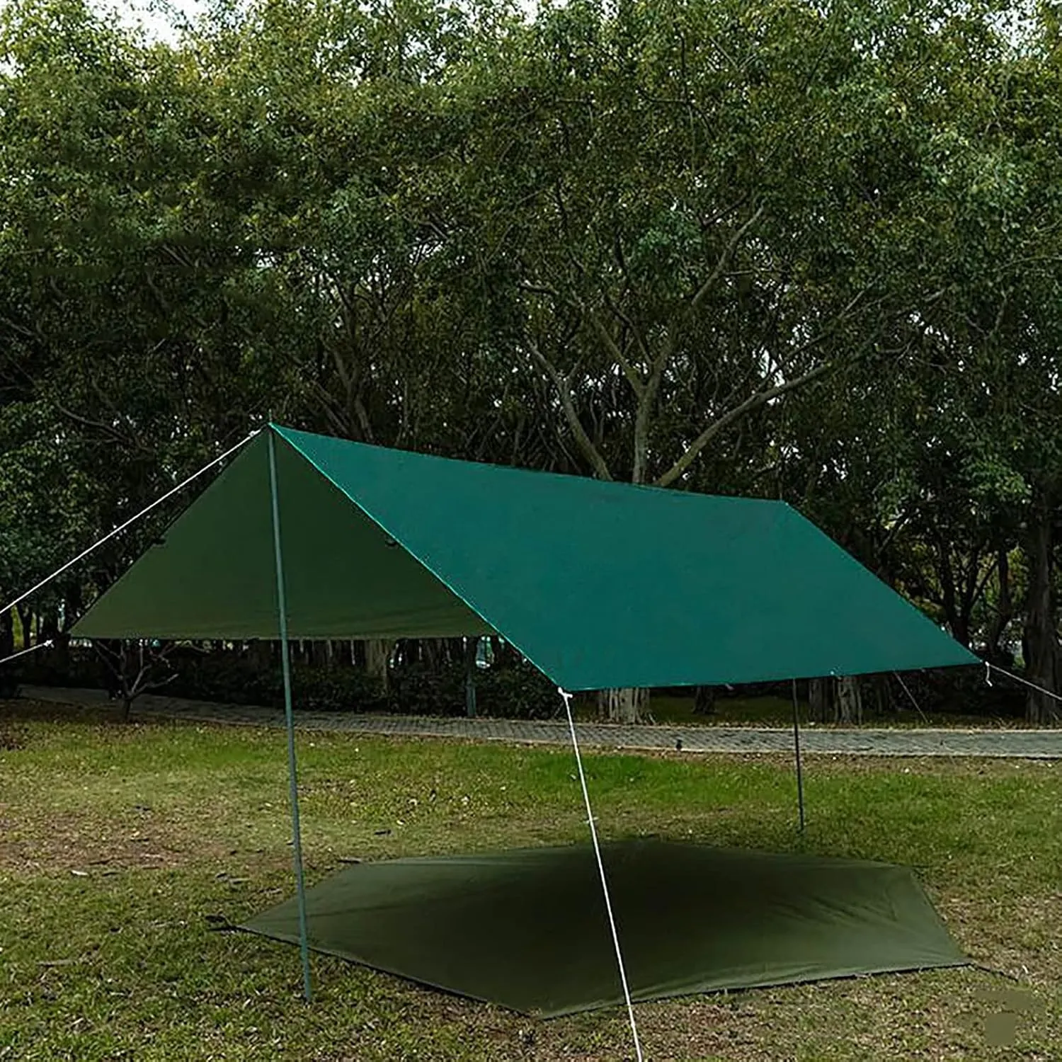 Lightweight Camping Tarp Waterproof, 10x12 ft Portable Hammock Tarp Tent, Premium Rain Fly, Sunscreen Awning Canopy with Silver Coating, Bushcraft Survival Shelter for Hiking & Backpacking