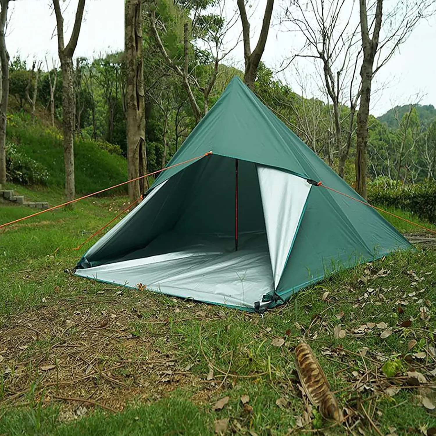 Lightweight Camping Tarp Waterproof, 10x12 ft Portable Hammock Tarp Tent, Premium Rain Fly, Sunscreen Awning Canopy with Silver Coating, Bushcraft Survival Shelter for Hiking & Backpacking