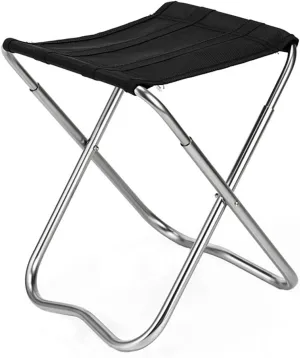 Lightweight Folding Camping Stool Aluminum Alloy Frame for Outdoor Barbecue Fishing Camping Beach (1pc)