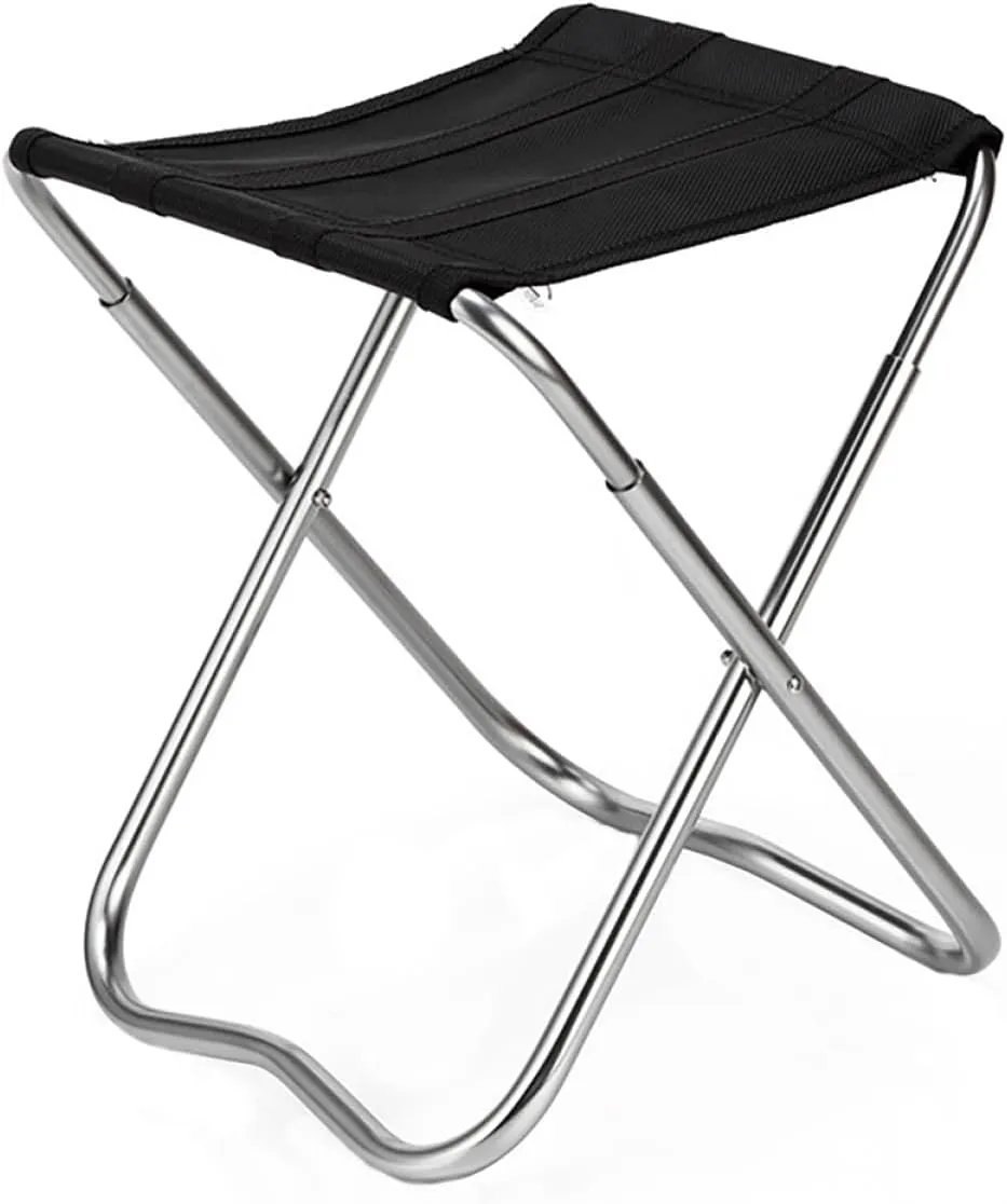 Lightweight Folding Camping Stool Aluminum Alloy Frame for Outdoor Barbecue Fishing Camping Beach (1pc)