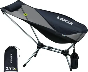 Lightweight High Back Camping Chair with Head Support, Portable Folding Aluminium Alloy Chair Nylon Chair Fabric, Hammock Design Suitable for Outdoor Camping, Beach, Picnic, Fishing, Climbing