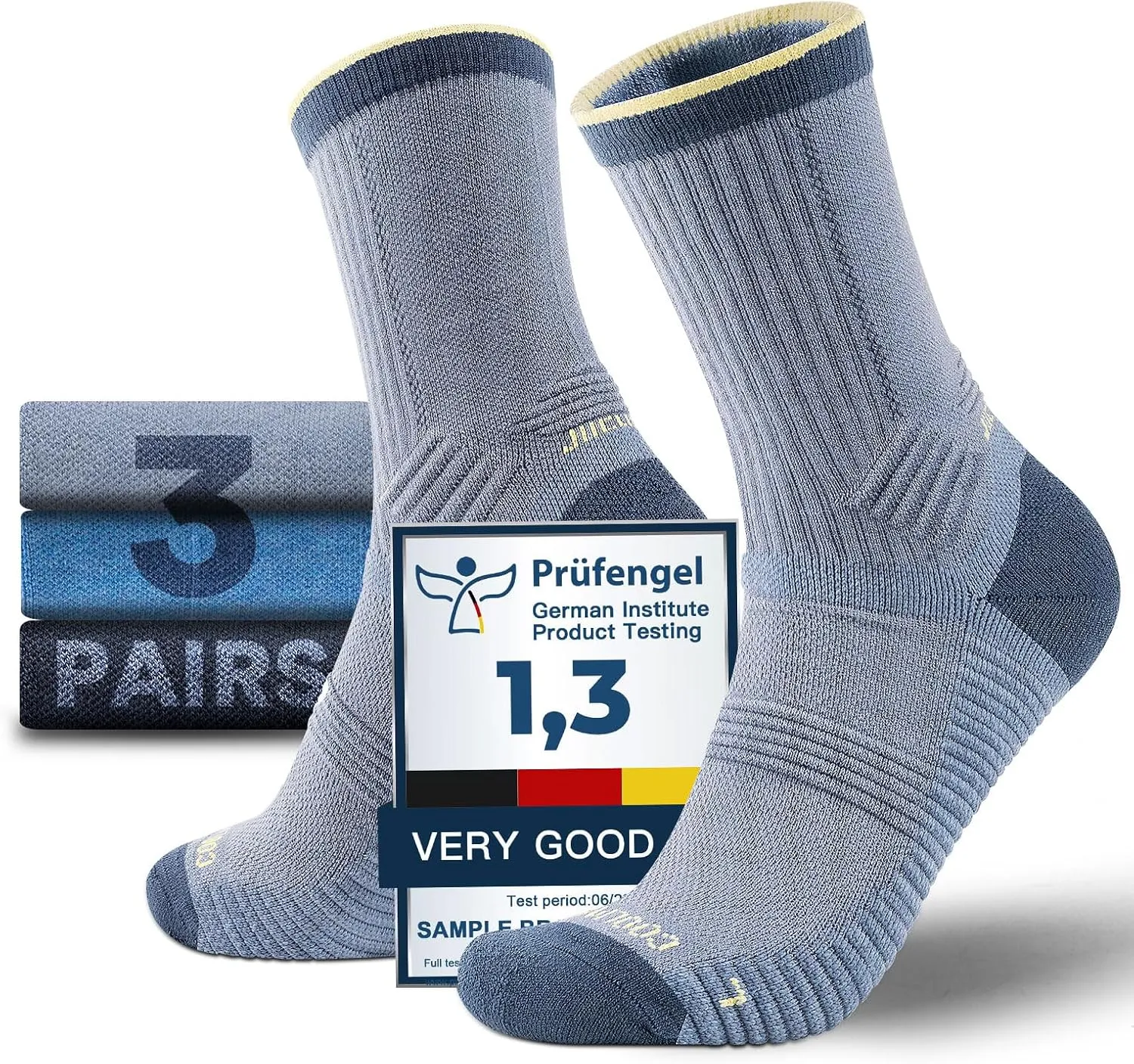 Lightweight Micro Crew Hiking Socks Coolmax Merino Wool Compression Moisture Wicking Anti-Blister Cushioned