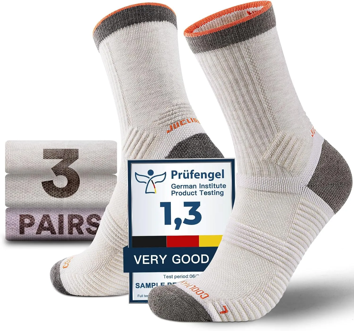 Lightweight Micro Crew Hiking Socks Coolmax Merino Wool Compression Moisture Wicking Anti-Blister Cushioned