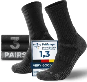 Lightweight Micro Crew Hiking Socks Coolmax Merino Wool Compression Moisture Wicking Anti-Blister Cushioned