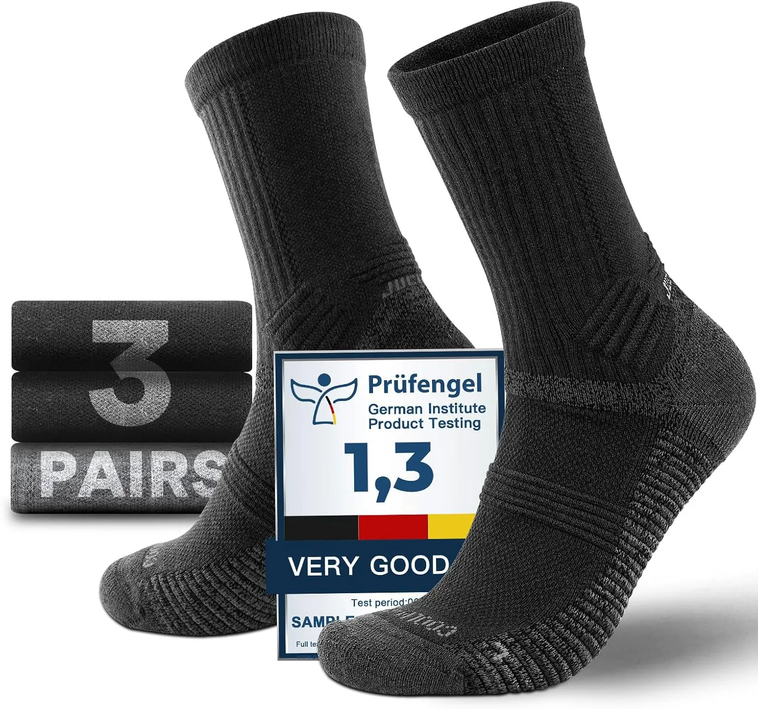 Lightweight Micro Crew Hiking Socks Coolmax Merino Wool Compression Moisture Wicking Anti-Blister Cushioned