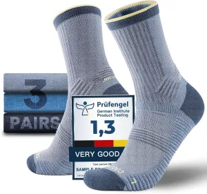 Lightweight Micro Crew Hiking Socks Coolmax Merino Wool Compression Moisture Wicking Anti-Blister Cushioned