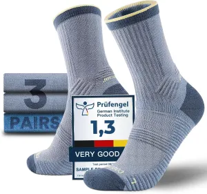 Lightweight Micro Crew Hiking Socks Coolmax Merino Wool Compression Moisture Wicking Anti-Blister Cushioned