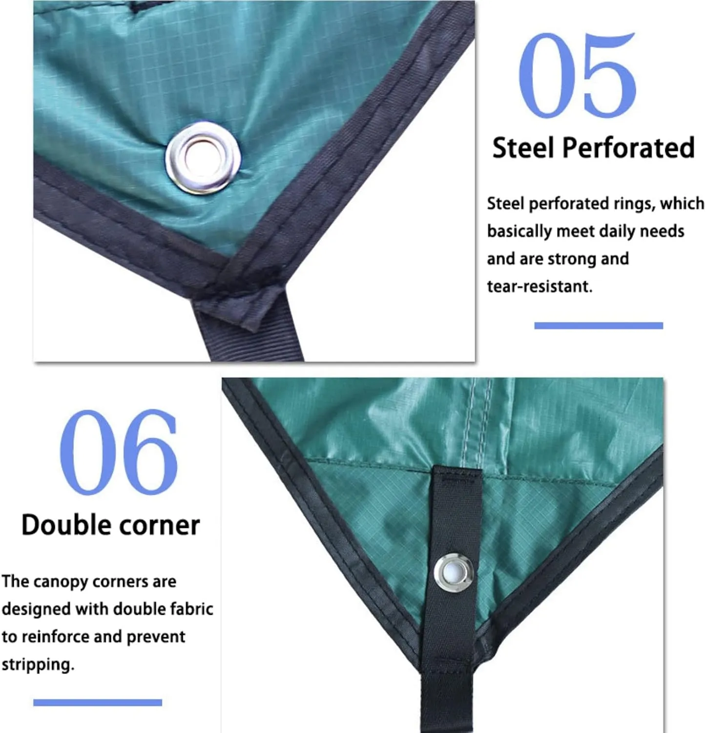 Lightweight Survival Camping Tarp,Waterproof,Makes A Great Backpacking Tarp Or Hammock Shelter,Survival Bracelet Included (Color : Dark Green, Size : 360 * 290cm)
