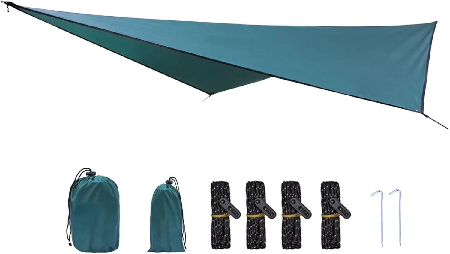 Lightweight Survival Camping Tarp,Waterproof,Makes A Great Backpacking Tarp Or Hammock Shelter,Survival Bracelet Included (Color : Dark Green, Size : 360 * 290cm)