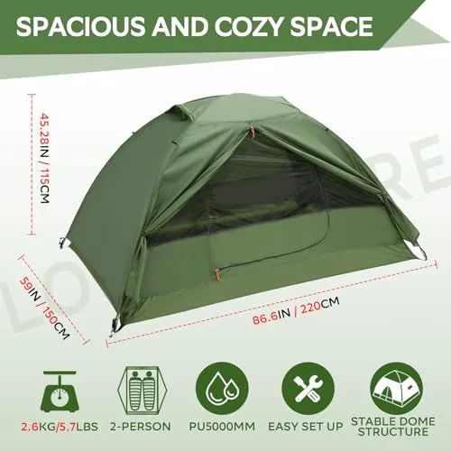 Lightweight Tent for Backpacking-2 Person Ultralight Backpacking Tent
