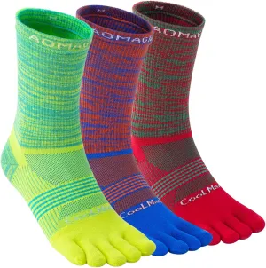 likloks Crew Toe Socks for Women Men - Athletic Running Hiking Socks with Toes - Comfortable Soft Breathable