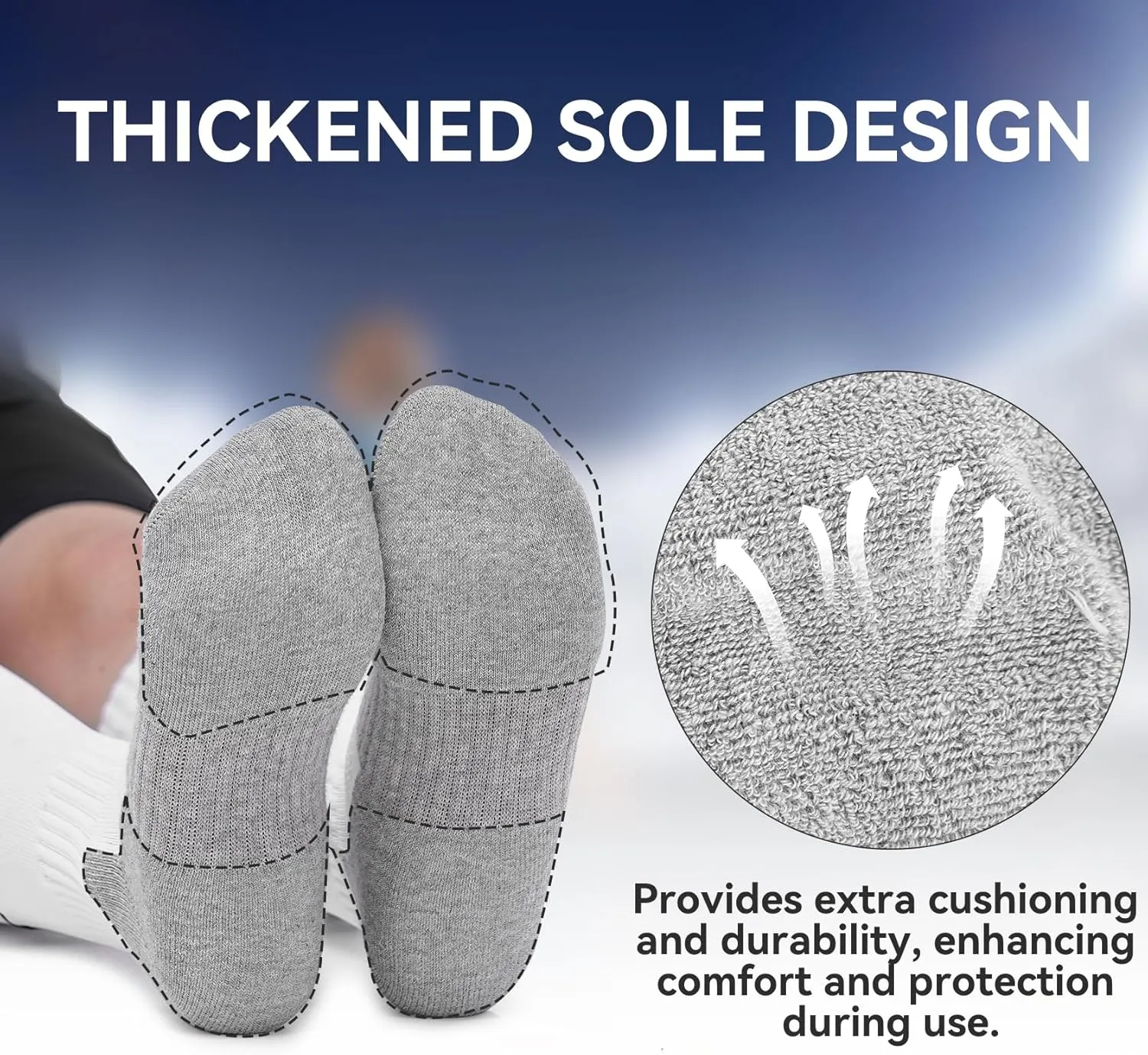 likloks Light Compression Socks (8-15 mmHg) - Cushioned, Arch Support, Breathable - Crew/Over-the-Calf/Knee High - 3 Pairs