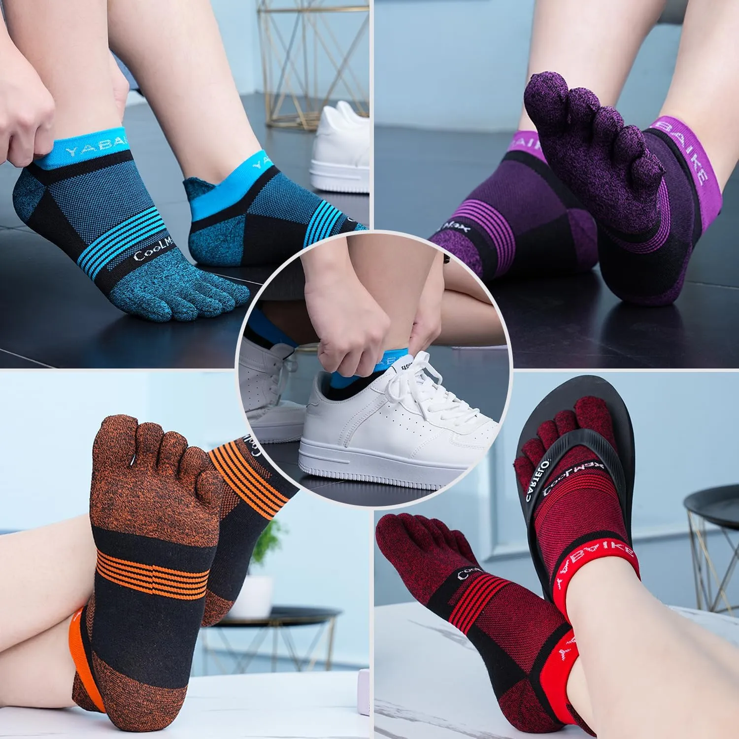 likloks Toe Socks for Women and Men - Athletic Running Coolmax Five Finger Ankle Socks - Soft Comfortable and Breathable