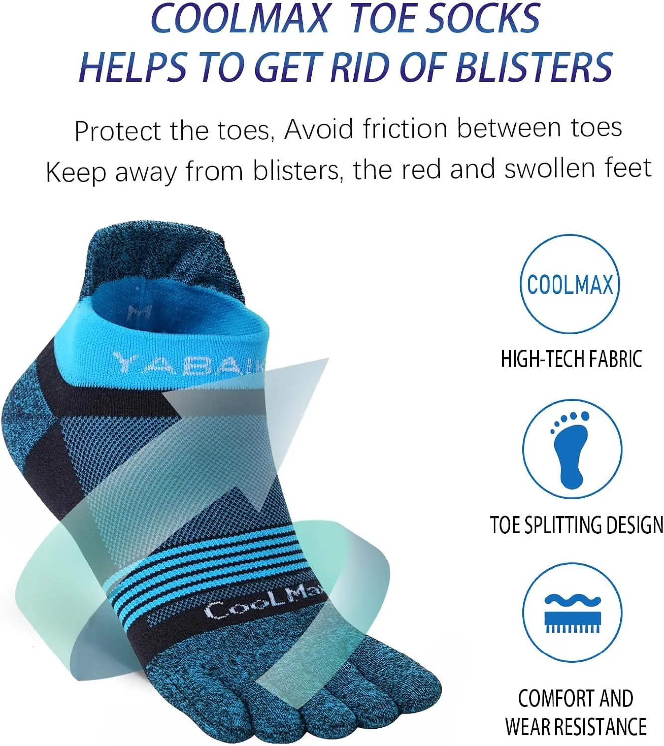 likloks Toe Socks for Women and Men - Athletic Running Coolmax Five Finger Ankle Socks - Soft Comfortable and Breathable