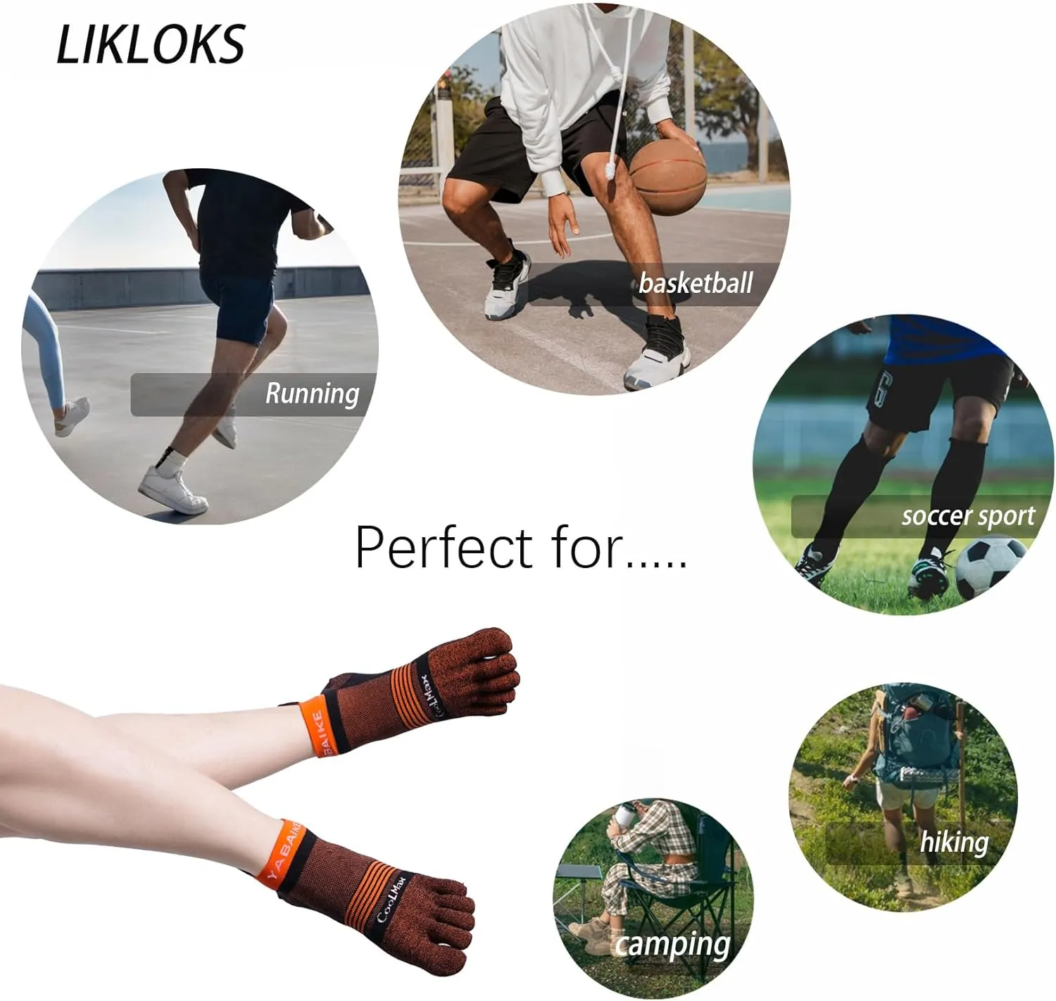 likloks Toe Socks for Women and Men - Athletic Running Coolmax Five Finger Ankle Socks - Soft Comfortable and Breathable