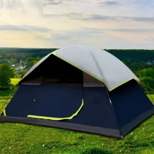Limited discounts Tent Family For Camping Coated Black 4 Person Trustworthy transactions Backpacking Darkroom Tents