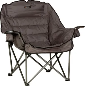 Lippert Big Bear Club Camping Chair - Dark Grey, Comfortable Foldable Chair, Oversized Pillow Cushions, Dual Cupholders, Powder Coated Steel, 600D Polyester Fabric, 400 lb. Capacity, 2022114815
