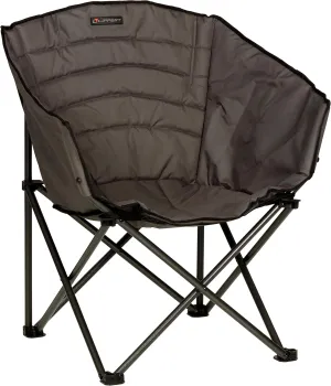 Lippert Campfire Barrel Chair - Dark Grey, Comfortable Barrel Shape, High-Loft Cushioning, Foldable, Powder Coated Steel, Lightweight, Durable Polyester or Oxford Outdoor Fabrics, 2022114800