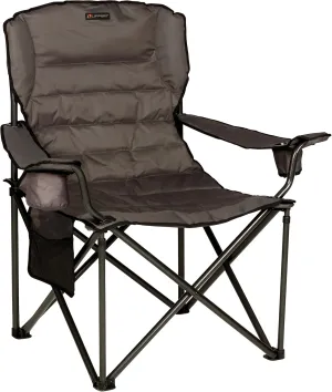 Lippert Campfire Deluxe Folding Chair - Sand, High-Loft, Foldable Cushion Chair, Dual Cup Holders, Power Coated Steel Frame, Durable 600D Outdoor Polyester Fabric, 500 lb. Capacity, 2022114828